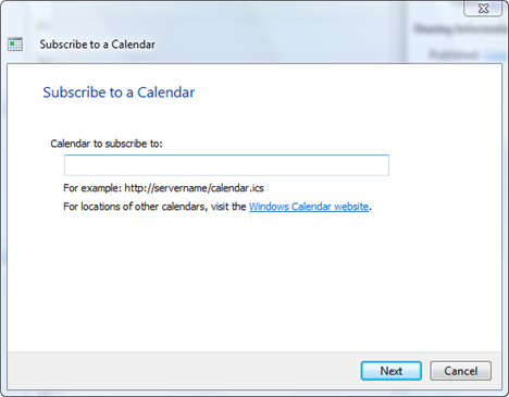 Windows Calendar