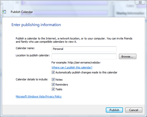 Windows Calendar