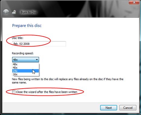 Burn a Disc