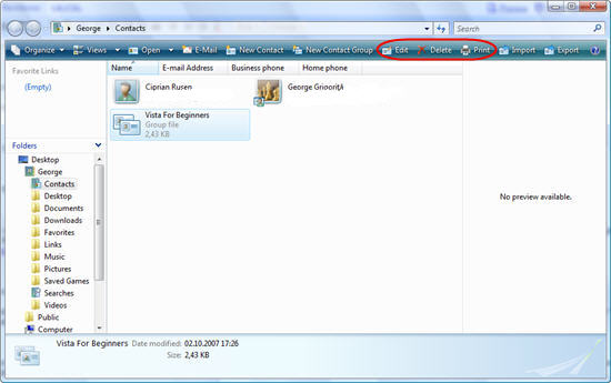 Windows Contacts