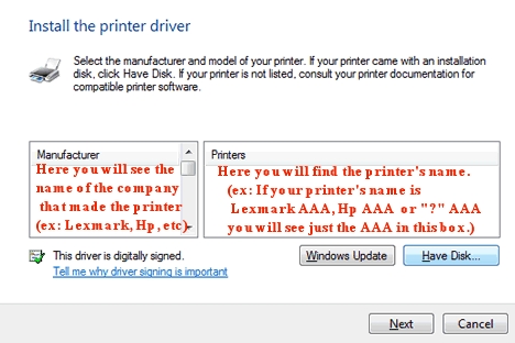 Printer Installation
