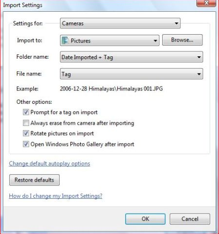Import pictures