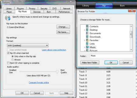 Select new folder