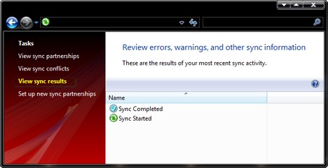 Sync Center