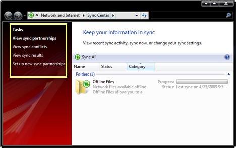 Sync Center
