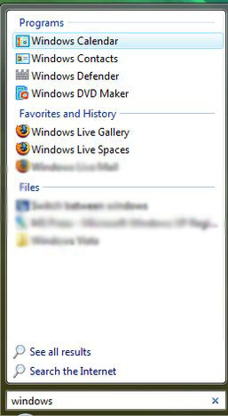 Start Menu Search
